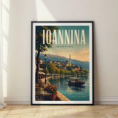 Ioannina Retro Travel Poster – Greece
