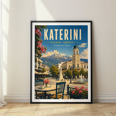 Katerini Retro Travel Poster – Greece