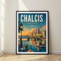 Chalcis Retro Travel Poster – Greece