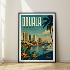 Douala Retro Travel Poster – Cameroon