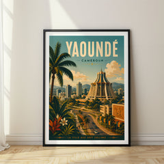 Yaoundé Retro Travel Poster – Cameroon