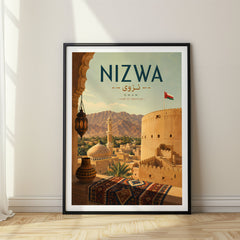 Nizwa Retro Travel Poster – Oman