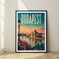 Budapest Retro Travel Poster – Hungary