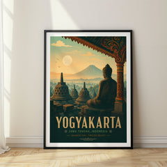 Yogyakarta Retro Travel Poster – Indonesia