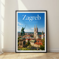 Zagreb Editorial Travel Poster – Croatia