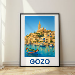 Gozo Modern Digital Travel Poster – Malta