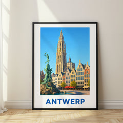 Antwerp Modern Digital Travel Poster – Belgium
