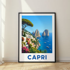 Capri Modern Digital Travel Poster – Italy