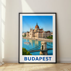Budapest Modern Digital Travel Poster – Hungary
