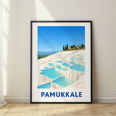 Pamukkale Modern Digital Travel Poster – Turkey