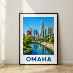 Omaha Modern Digital Travel Poster – USA
