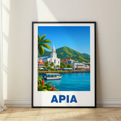 Apia Modern Digital Travel Poster – Samoa