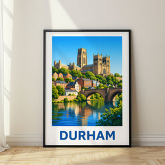 Durham Modern Digital Travel Poster – United Kingdom