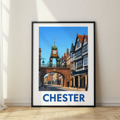 Chester Modern Digital Travel Poster – United Kingdom