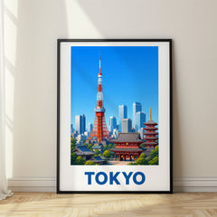 Tokyo Modern Digital Travel Poster – Japan