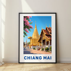 Chiang Mai Modern Digital Travel Poster – Thailand