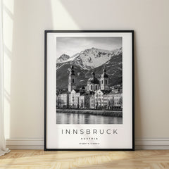 Innsbruck Black and White Travel Poster – Austria