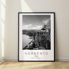 Sorrento Black and White Travel Poster – Italy