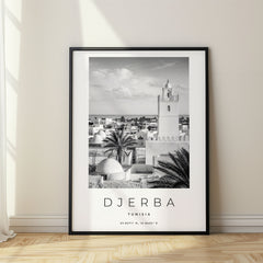 Djerba Black and White Travel Poster – Tunisia