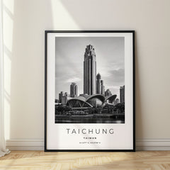 Taichung Black and White Travel Poster – Taiwan