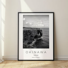 Okinawa Black and White Travel Poster – Japan