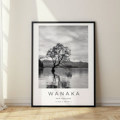 Wanaka Black and White Travel Poster – New Zealand