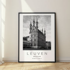 Leuven Black and White Travel Poster – Belgium