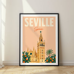 Seville Pastel Pop Art Travel Poster – Spain