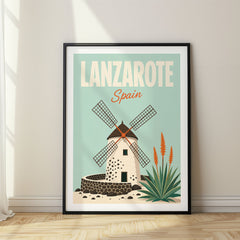 Lanzarote Pastel Pop Art Travel Poster – Spain