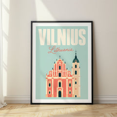 Vilnius Pastel Pop Art Travel Poster – Lithuania