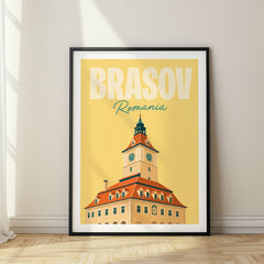 Brasov Pastel Pop Art Travel Poster – Romania