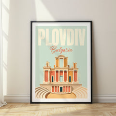 Plovdiv Pastel Pop Art Travel Poster – Bulgaria