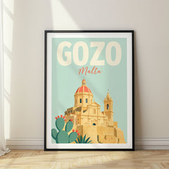 Gozo Pastel Pop Art Travel Poster – Malta