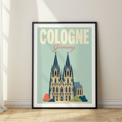 Cologne Pastel Pop Art Travel Poster – Germany