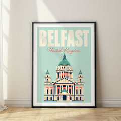 Belfast Pastel Pop Art Travel Poster – United Kingdom