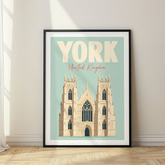 York Pastel Pop Art Travel Poster – United Kingdom
