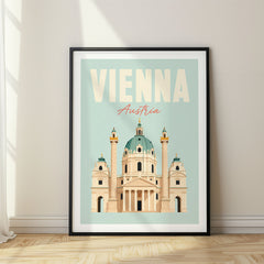 Vienna Pastel Pop Art Travel Poster – Austria