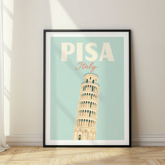 Pisa Pastel Pop Art Travel Poster – Italy