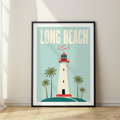 Long Beach Pastel Pop Art Travel Poster – USA