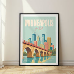 Minneapolis Pastel Pop Art Travel Poster – USA