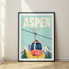 Aspen Pastel Pop Art Travel Poster – USA