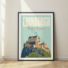 Edinburgh Pastel Pop Art Travel Poster – United Kingdom