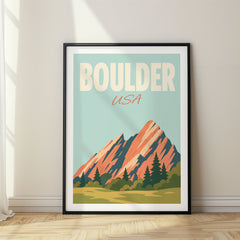 Boulder Pastel Pop Art Travel Poster – USA