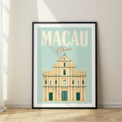 Macau Pastel Pop Art Travel Poster – China