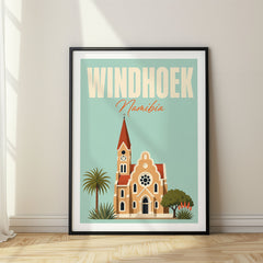 Windhoek Pastel Pop Art Travel Poster – Namibia