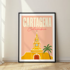Cartagena Pastel Pop Art Travel Poster – Colombia