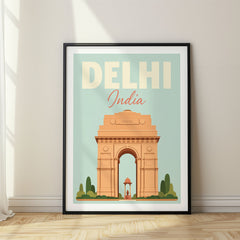 Delhi Pastel Pop Art Travel Poster – India