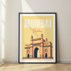 Mumbai Pastel Pop Art Travel Poster – India