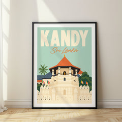 Kandy Pastel Pop Art Travel Poster – Sri Lanka