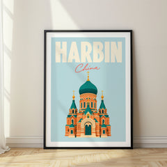 Harbin Pastel Pop Art Travel Poster – China